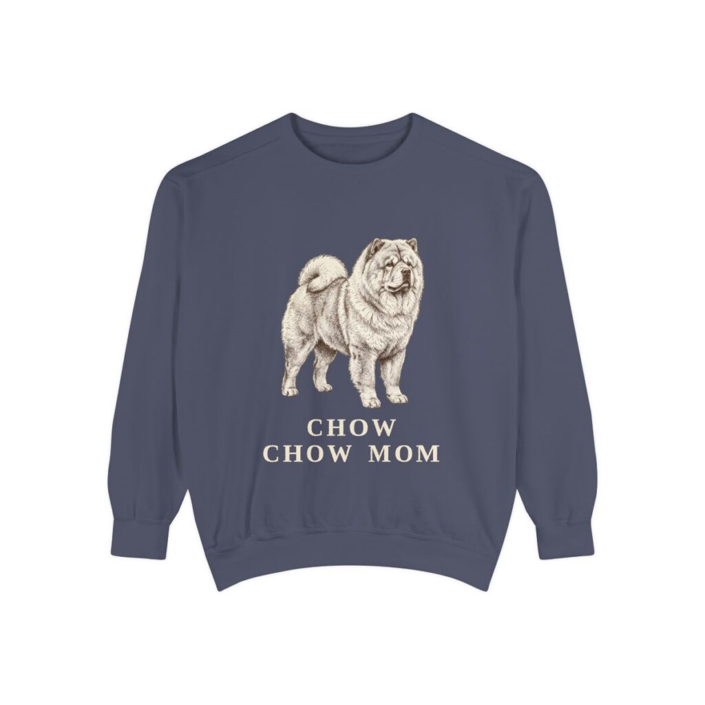 Chow Chow Mom Sweatshirt, Denim, front view