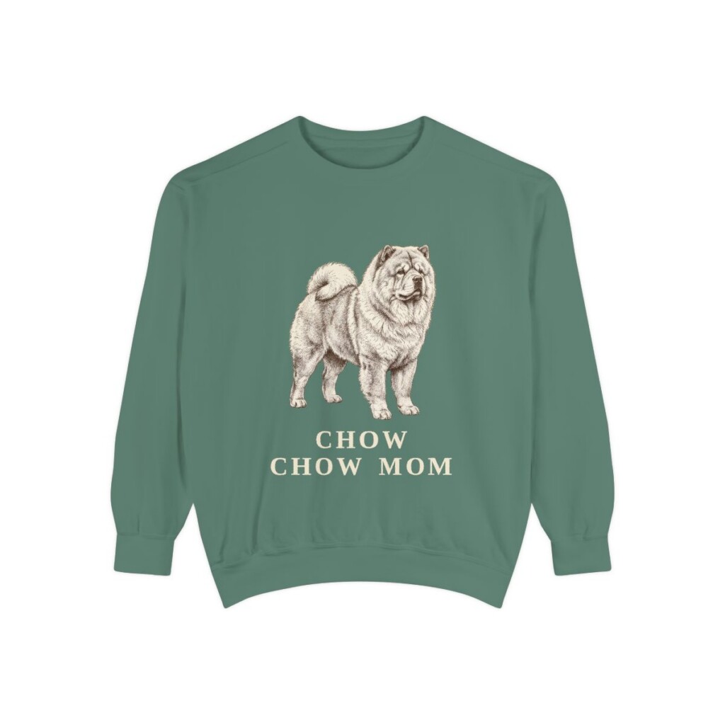 Chow Chow Mom Sweatshirt, Light Green, front view