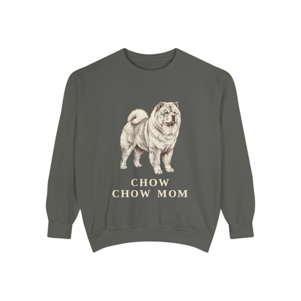 Chow Chow Mom Sweatshirt, Pepper, front view