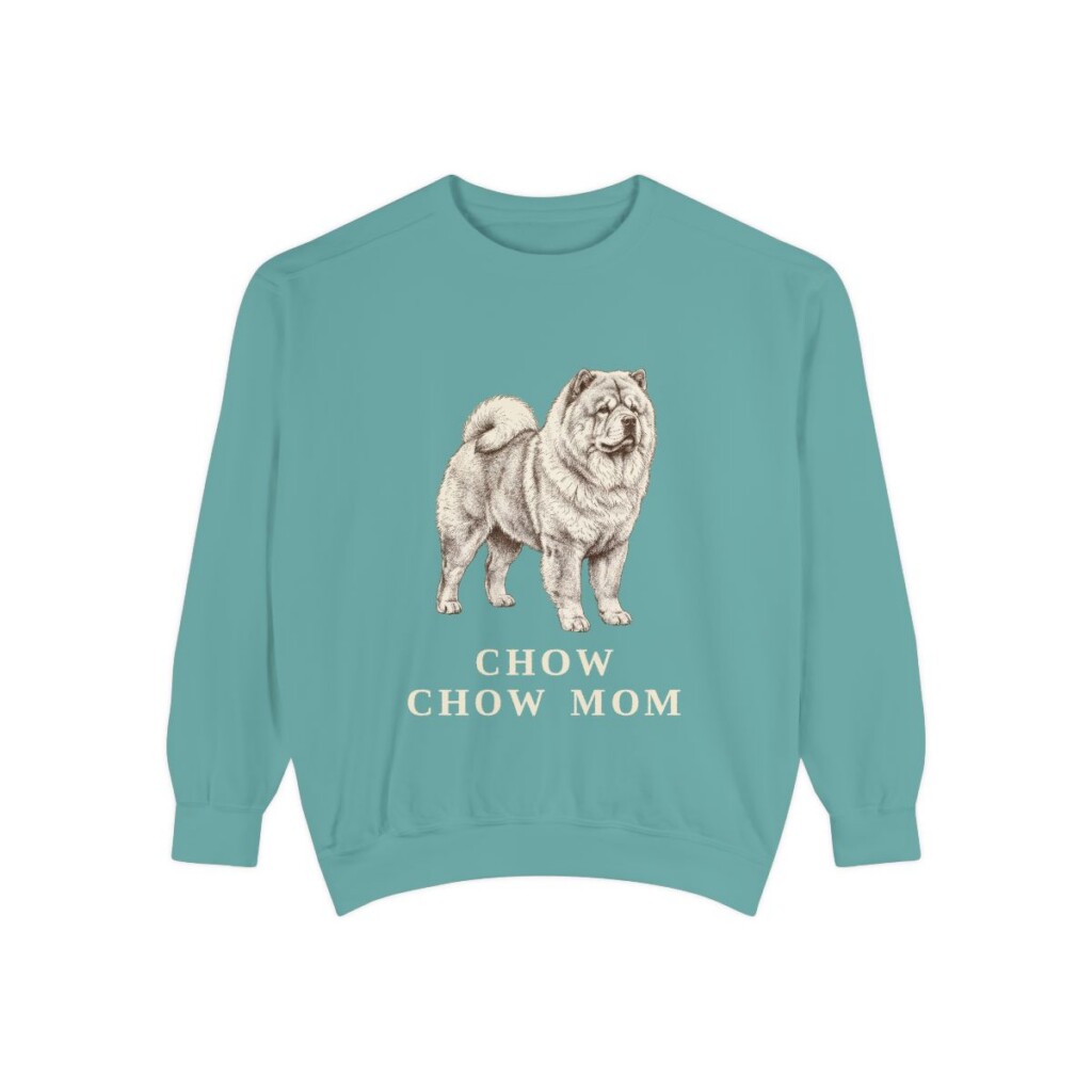 Chow Chow Mom Sweatshirt, Seafoam, front view