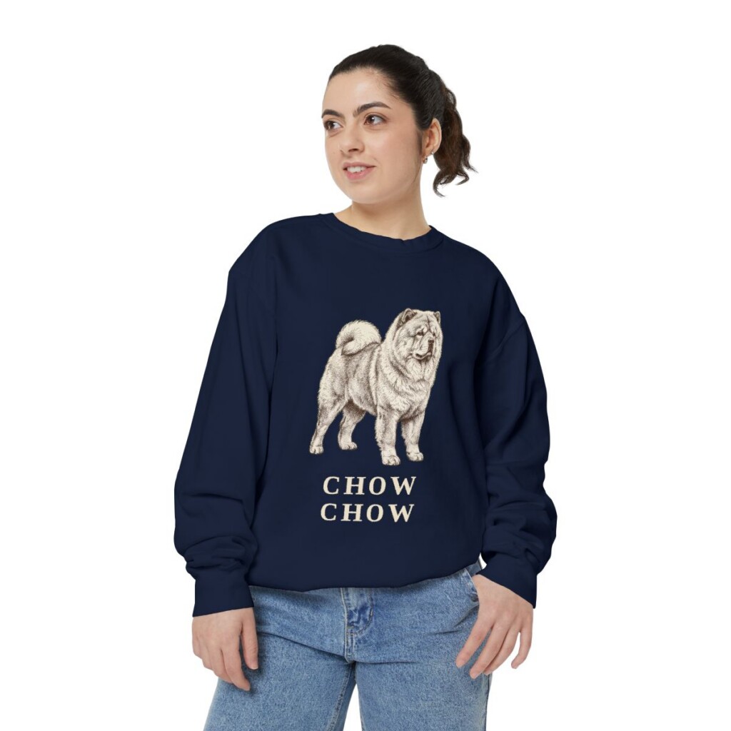 Chow Chow Sweatshirt, True Navy, person 2 front