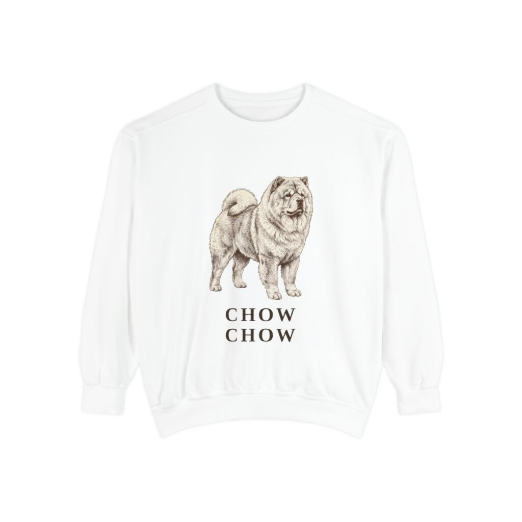 Chow Chow Sweatshirt, White, front view