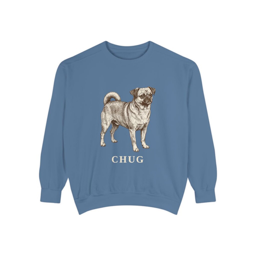 chug-sweatshirt-blue-jean-1 Chug Sweatshirt, Blue Jean, front view