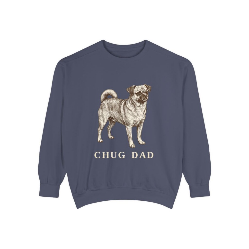 Chug Dad Sweatshirt, Denim, front view