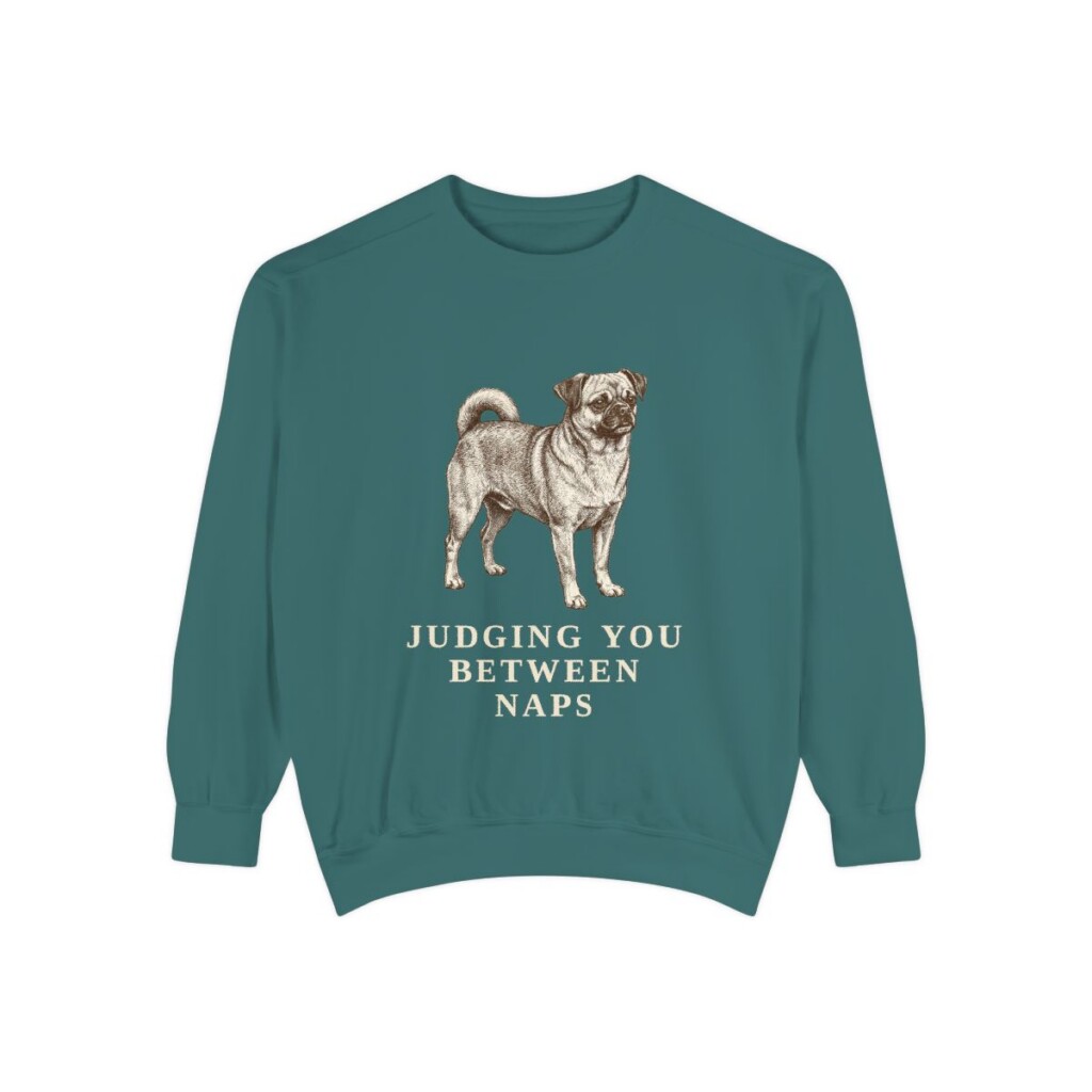 chug-sweatshirt-humor-blue-spruce Chug Humor Sweatshirt, Blue Spruce, front view