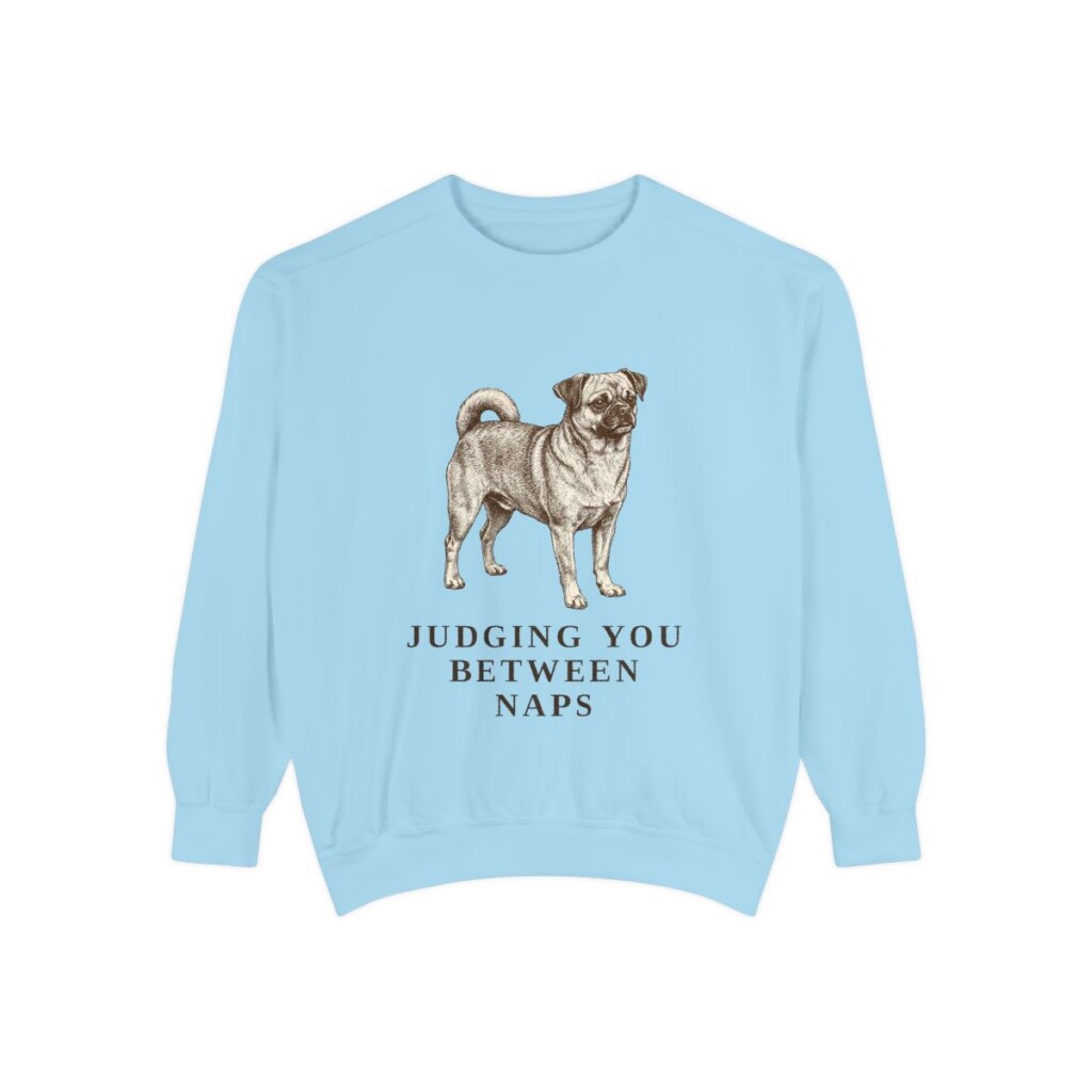 chug-sweatshirt-humor-chambray Chug Humor Sweatshirt, Chambray, front view
