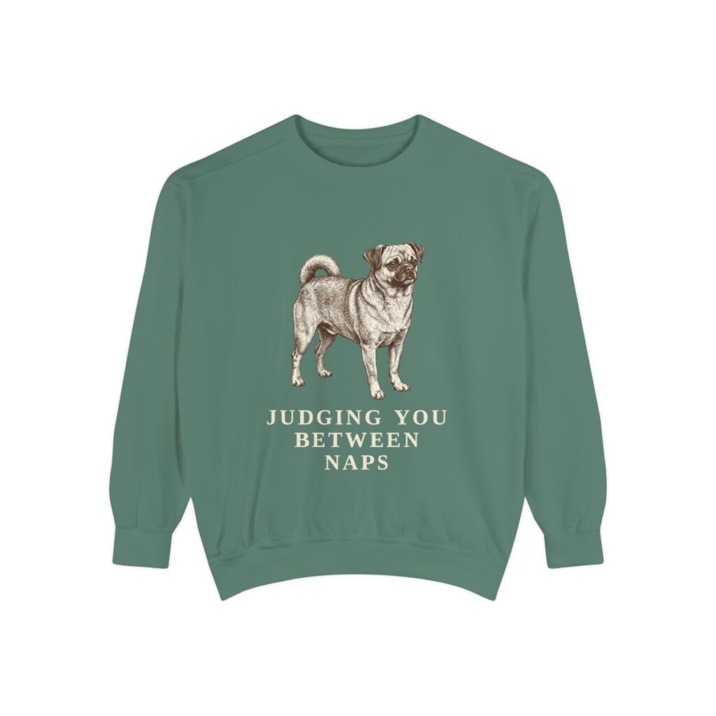 chug-sweatshirt-humor-light-green Chug Humor Sweatshirt, Light Green, front view