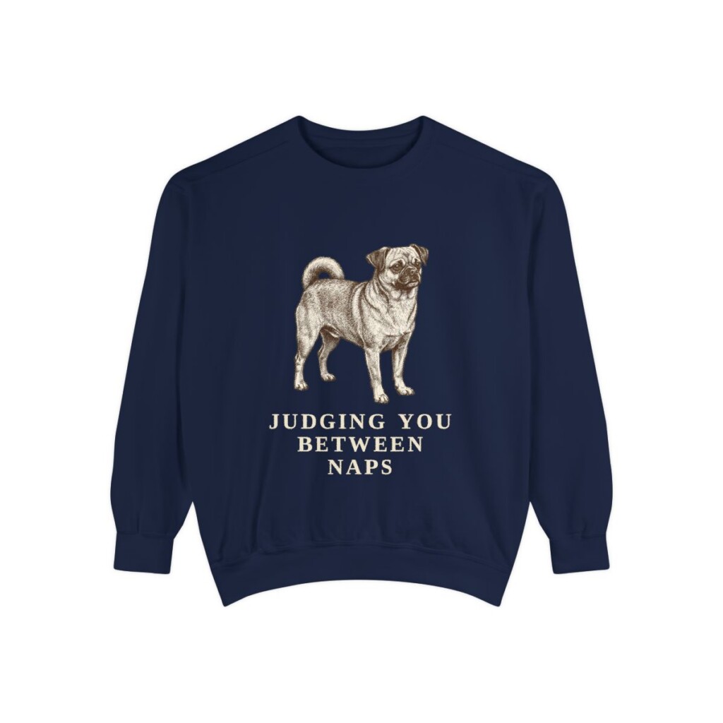 chug-sweatshirt-humor-true-navy Chug Humor Sweatshirt, True Navy, front view