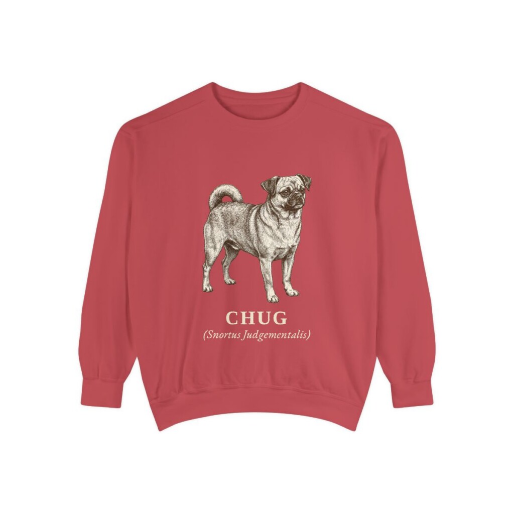 Chug Latin Sweatshirt, Crimson, front view