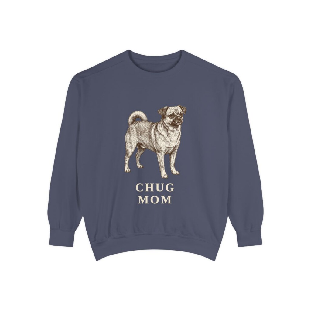 Chug Mom Sweatshirt, Denim, front view