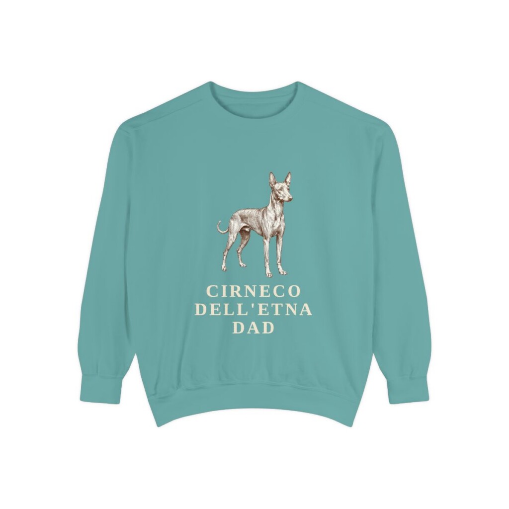 Cirneco dell'Etna Dad Sweatshirt, Seafoam, front view
