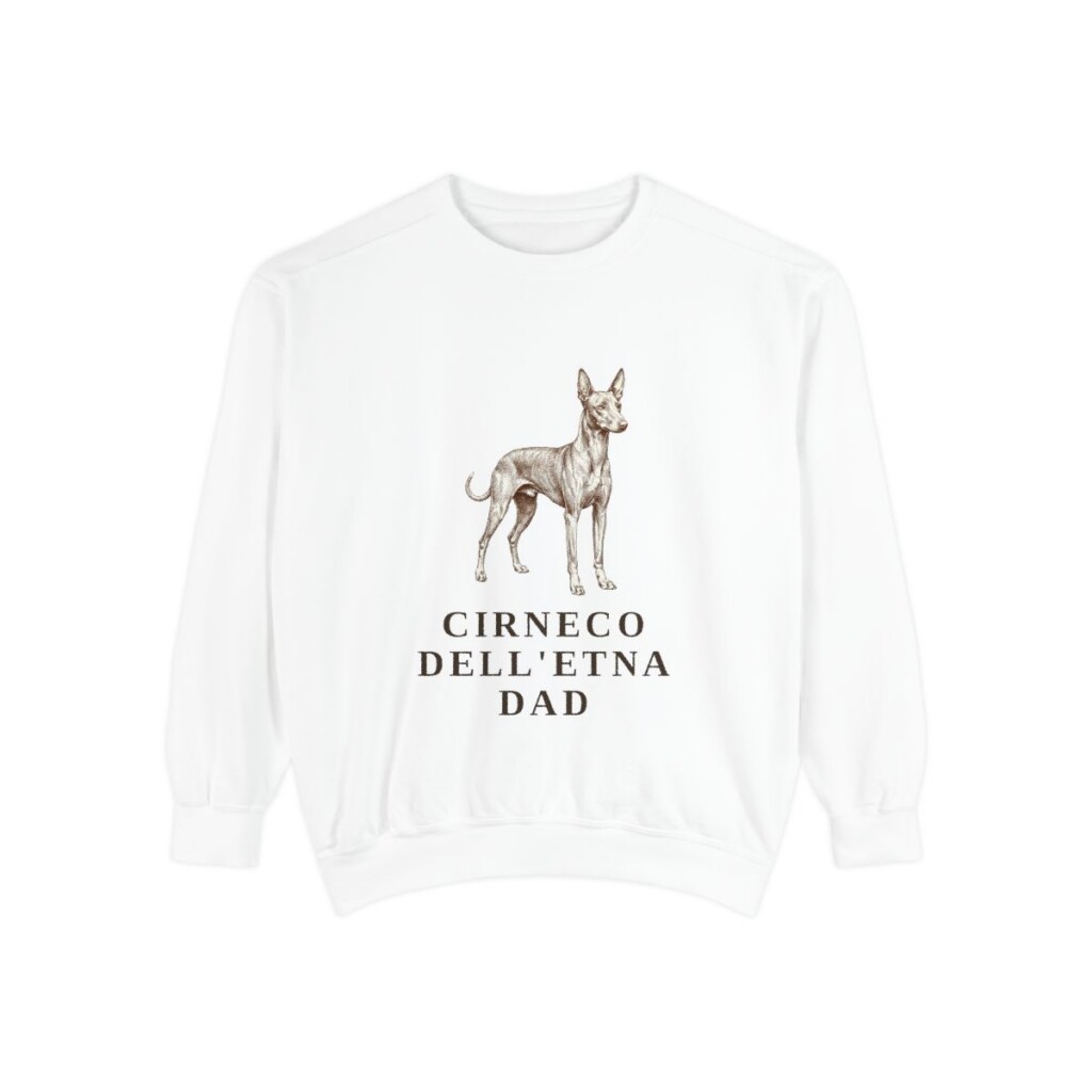 Cirneco dell'Etna Dad Sweatshirt, White, front view