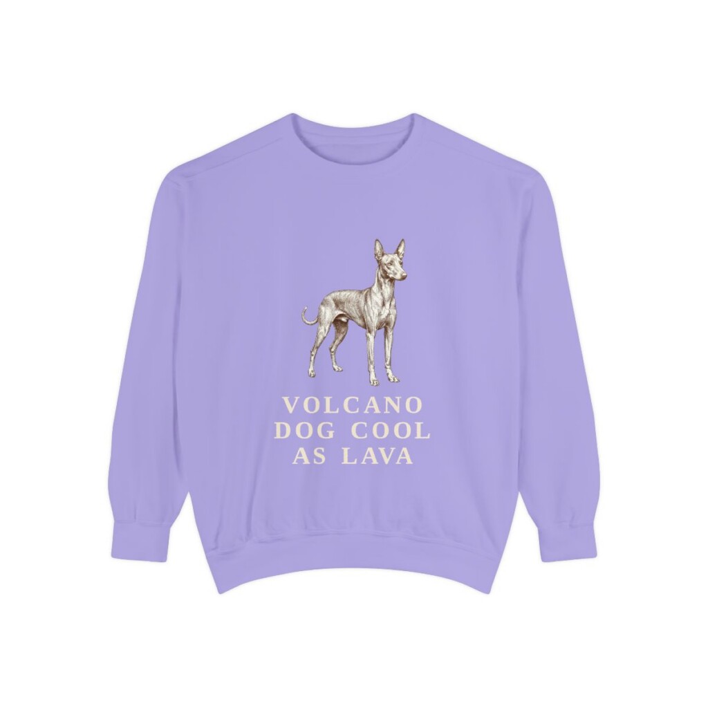 Cirneco dell'Etna Humor Sweatshirt, Violet, front view