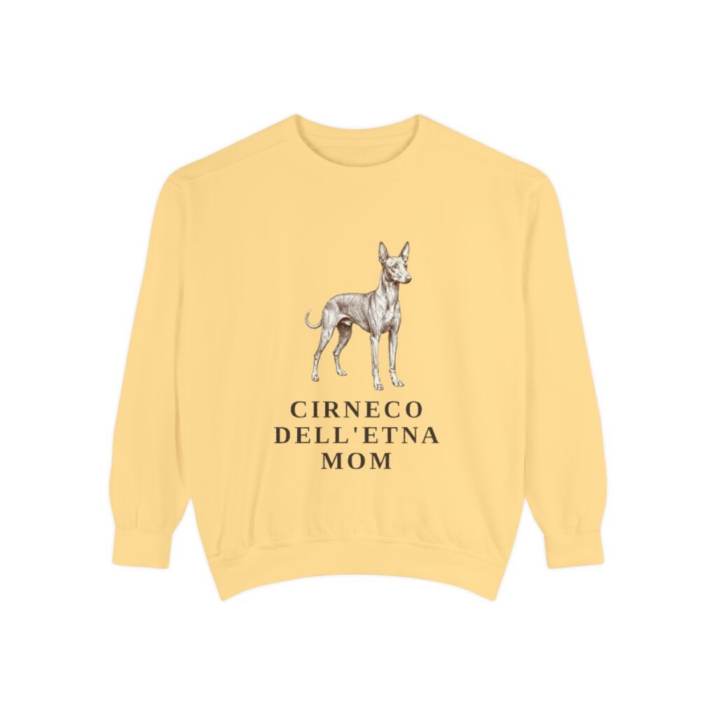 Cirneco dell'Etna Mom Sweatshirt, Butter, front view