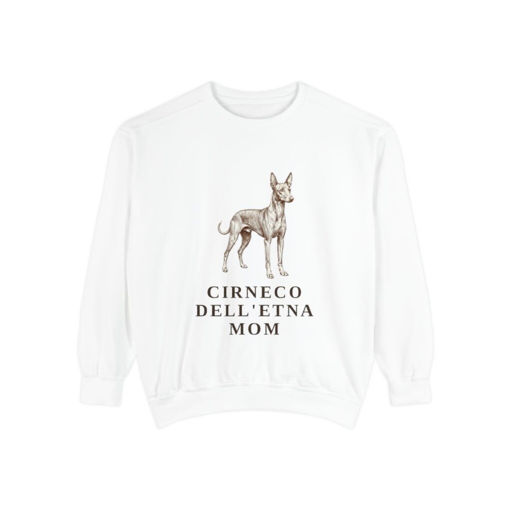 Cirneco dell'Etna Mom Sweatshirt, White, front view