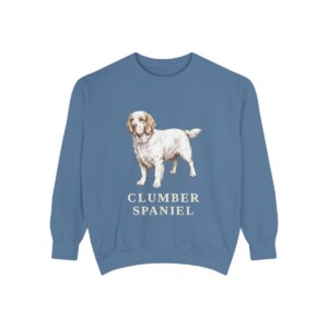 Clumber Spaniel Sweatshirt, Blue Jean, front view