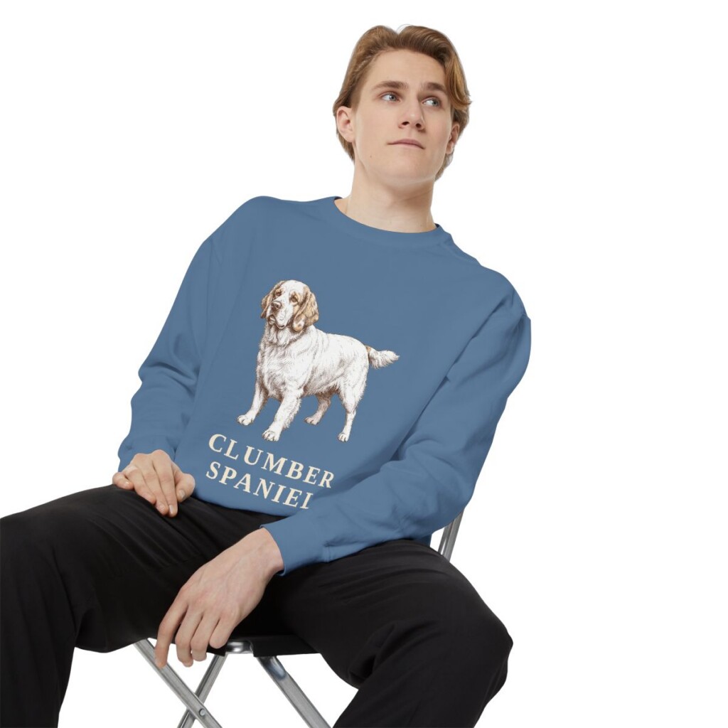 Clumber Spaniel Sweatshirt, Blue Jean, person 1 context
