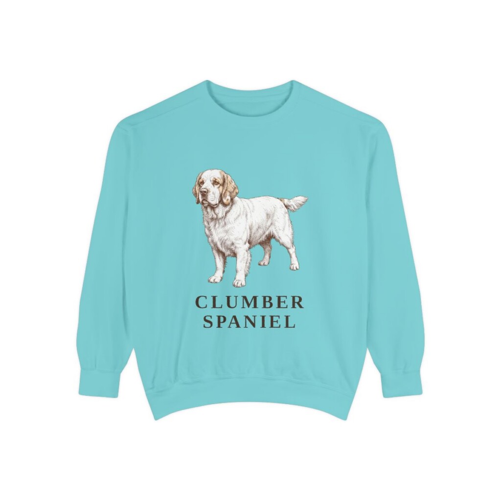 Clumber Spaniel Sweatshirt, Chalky Mint, front view