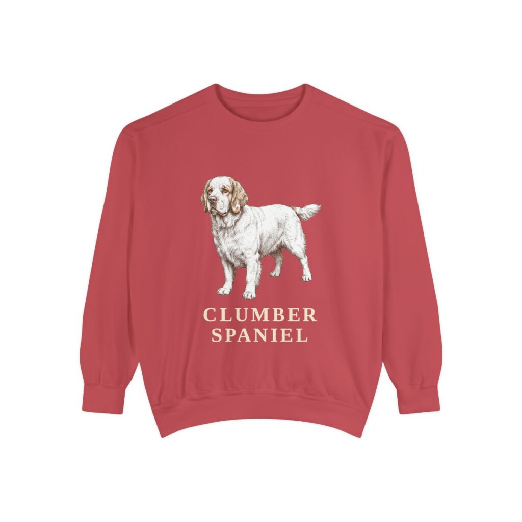 Clumber Spaniel Sweatshirt, Crimson, front view