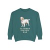 Clumber Spaniel Dad Sweatshirt, Blue Spruce, front view