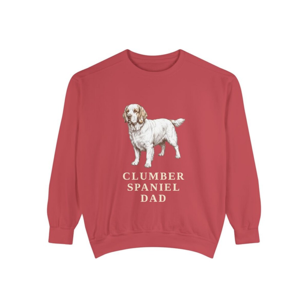 Clumber Spaniel Dad Sweatshirt, Crimson, front view