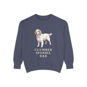 Clumber Spaniel Dad Sweatshirt, Denim, front view