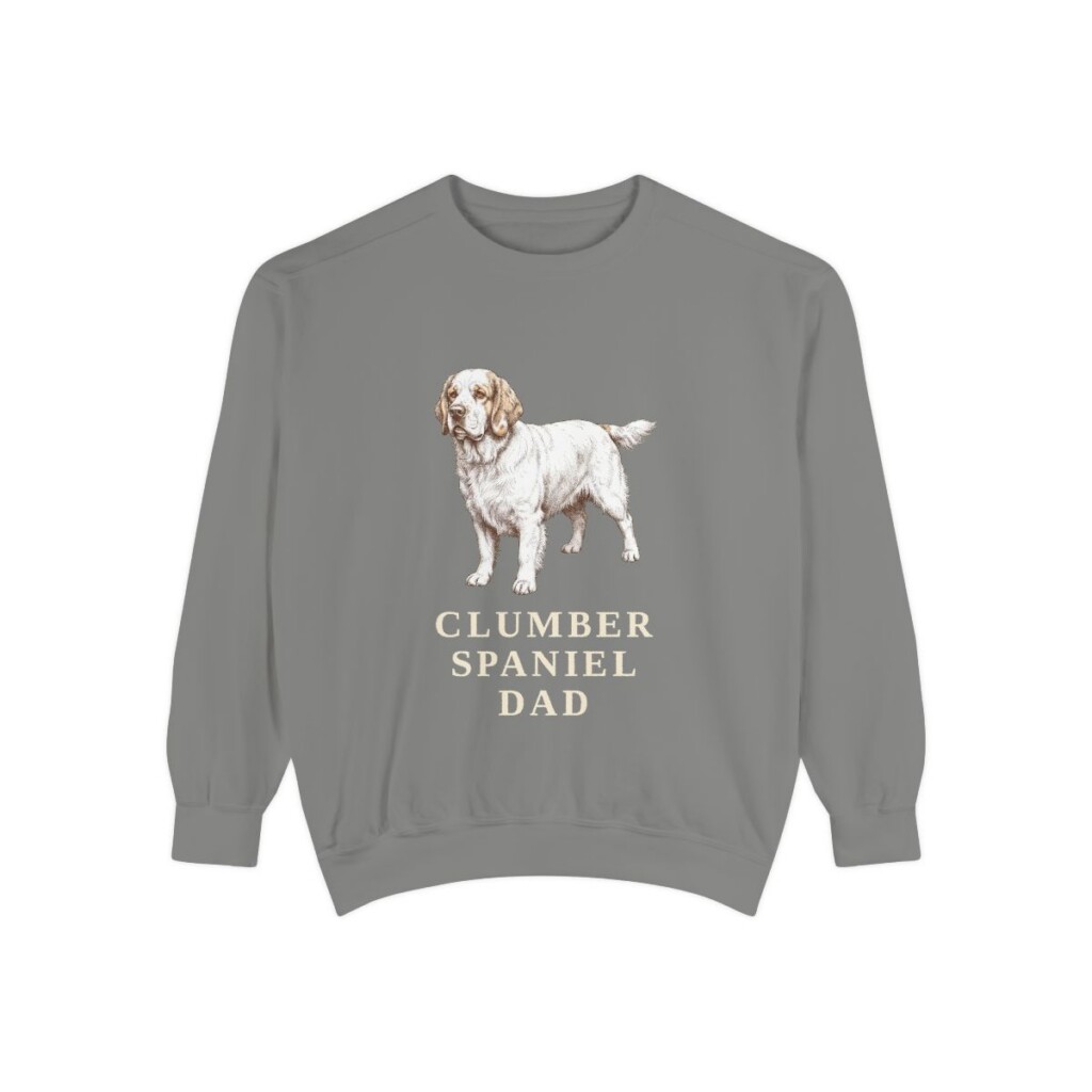 Clumber Spaniel Dad Sweatshirt, Grey, front view