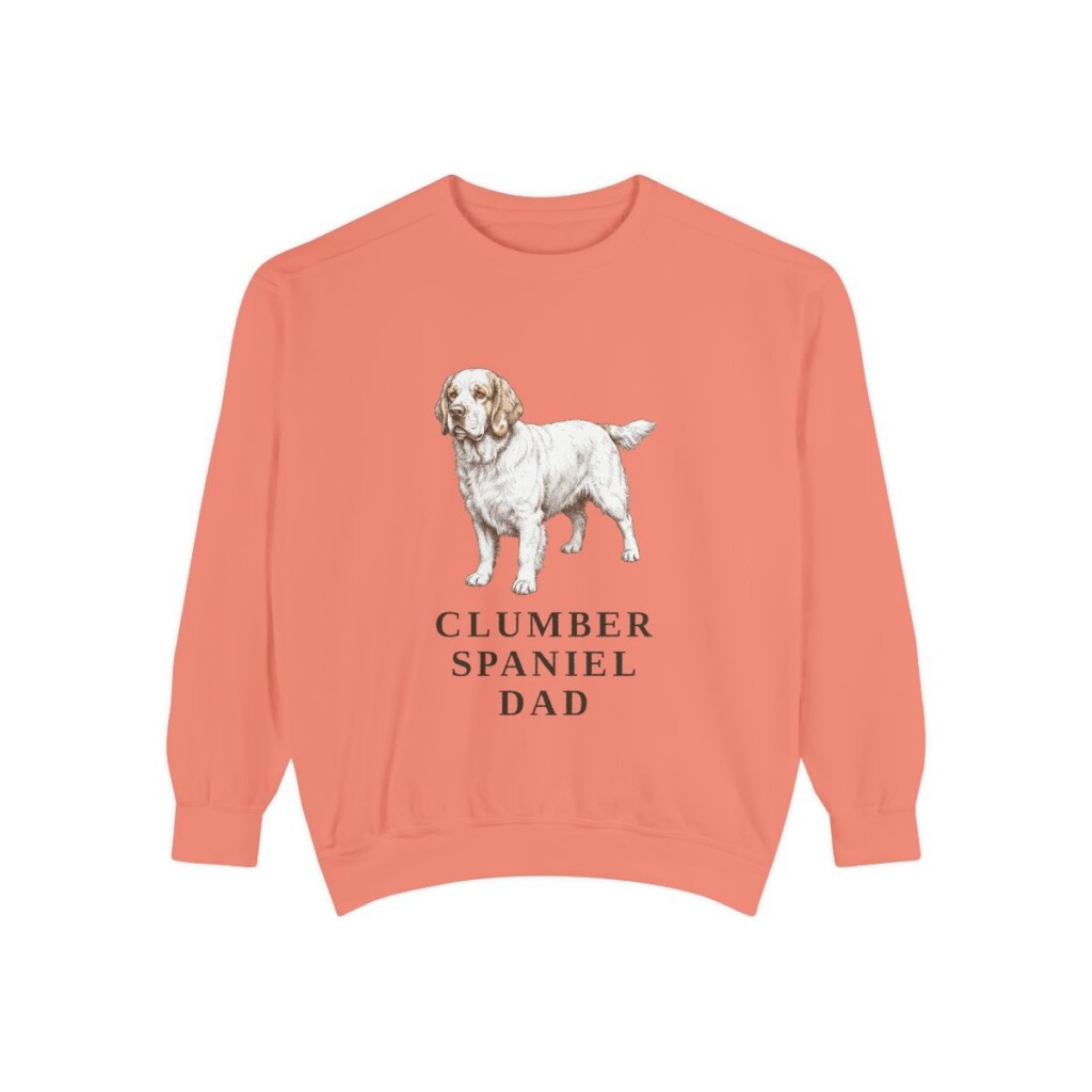 Clumber Spaniel Dad Sweatshirt, Terracotta, front view