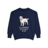 Clumber Spaniel Dad Sweatshirt, True Navy, front view