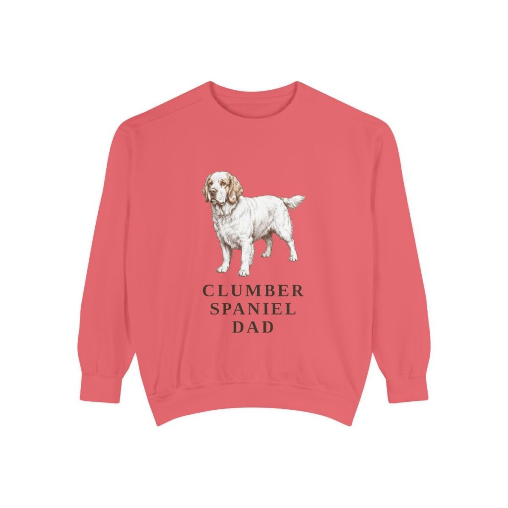 Clumber Spaniel Dad Sweatshirt, Watermelon, front view