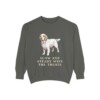 clumber-spaniel-sweatshirt-humor-pepper Clumber Spaniel Humor Sweatshirt, Pepper, front view