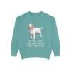 clumber-spaniel-sweatshirt-humor-seafoam Clumber Spaniel Humor Sweatshirt, Seafoam, front view