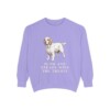 clumber-spaniel-sweatshirt-humor-violet Clumber Spaniel Humor Sweatshirt, Violet, front view