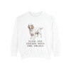 clumber-spaniel-sweatshirt-humor-white Clumber Spaniel Humor Sweatshirt, White, front view