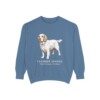 Clumber Spaniel Latin Sweatshirt, Blue Jean, front view