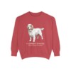 Clumber Spaniel Latin Sweatshirt, Crimson, front view