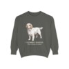Clumber Spaniel Latin Sweatshirt, Pepper, front view
