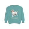 Clumber Spaniel Latin Sweatshirt, Seafoam, front view