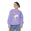 Clumber Spaniel Latin Sweatshirt, Violet, person 2 front
