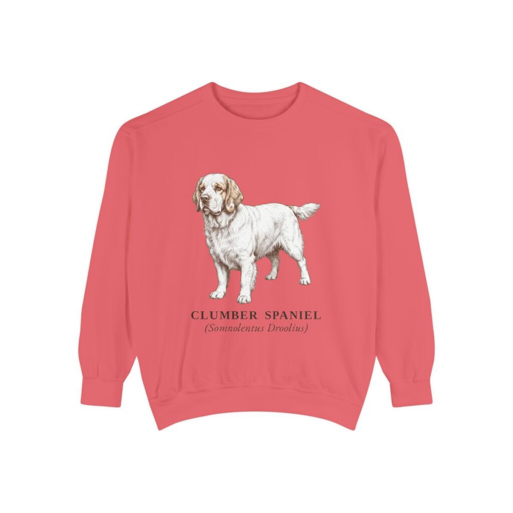 Clumber Spaniel Latin Sweatshirt, Watermelon, front view
