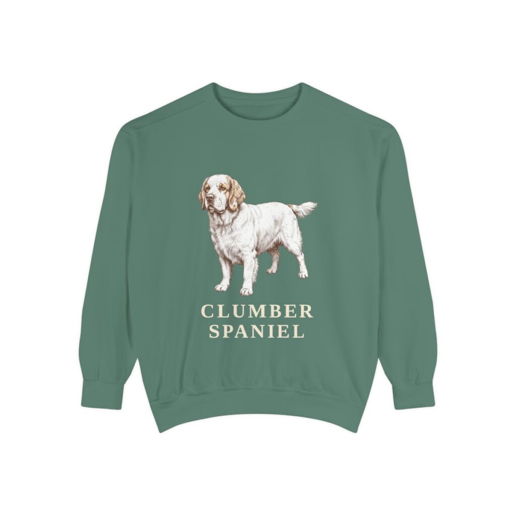 Clumber Spaniel Sweatshirt, Light Green, front view
