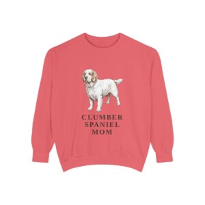 Clumber Spaniel Mom Sweatshirt, Watermelon, front view