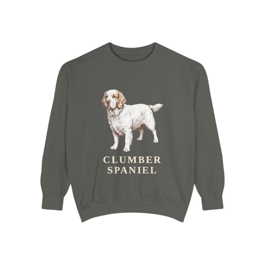 Clumber Spaniel Sweatshirt, Pepper, front view