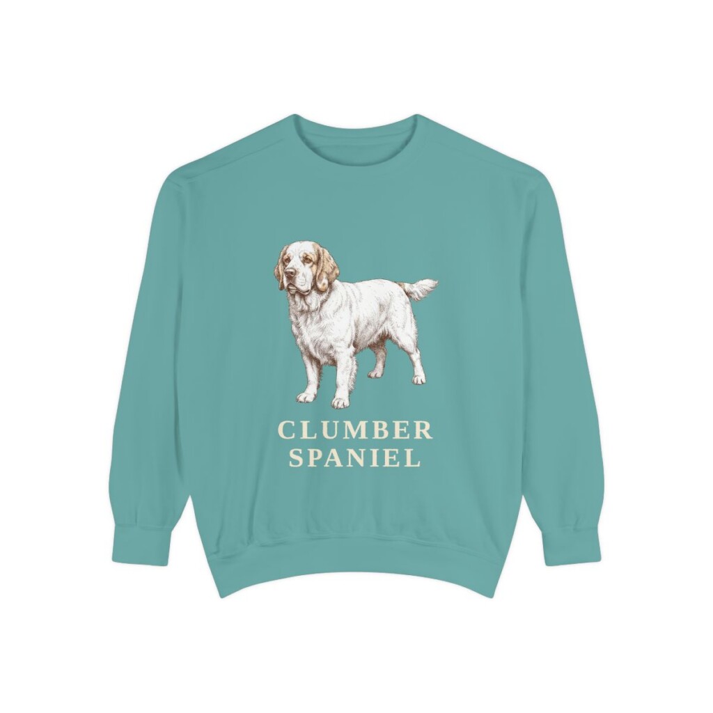Clumber Spaniel Sweatshirt, Seafoam, front view