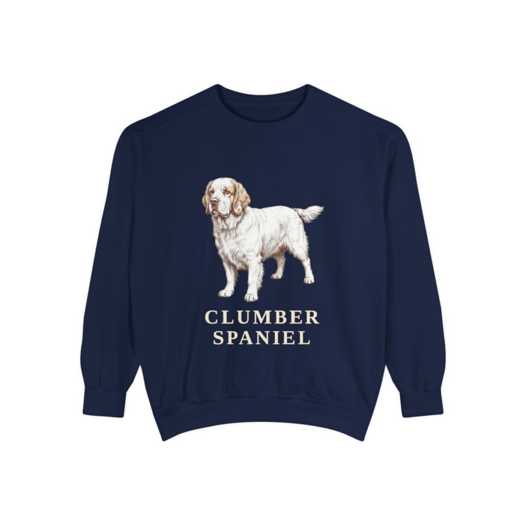 Clumber Spaniel Sweatshirt, True Navy, front view