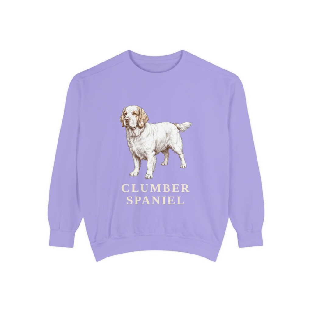Clumber Spaniel Sweatshirt, Violet, front view