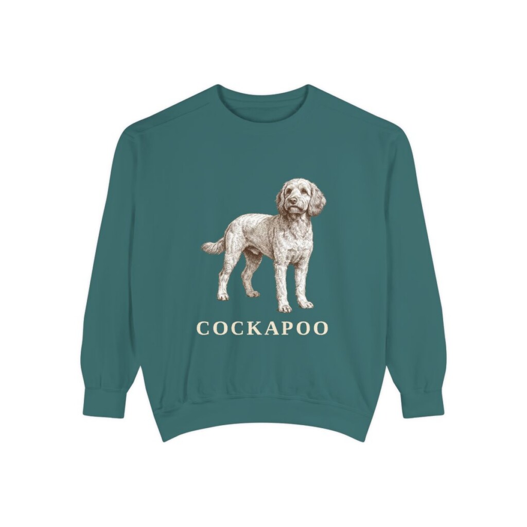 Cockapoo Sweatshirt, Blue Spruce, front view