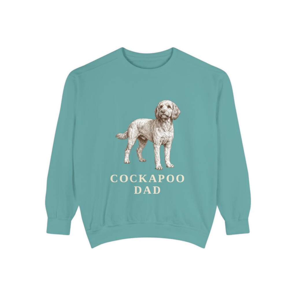 Cockapoo Dad Sweatshirt, Seafoam, front view