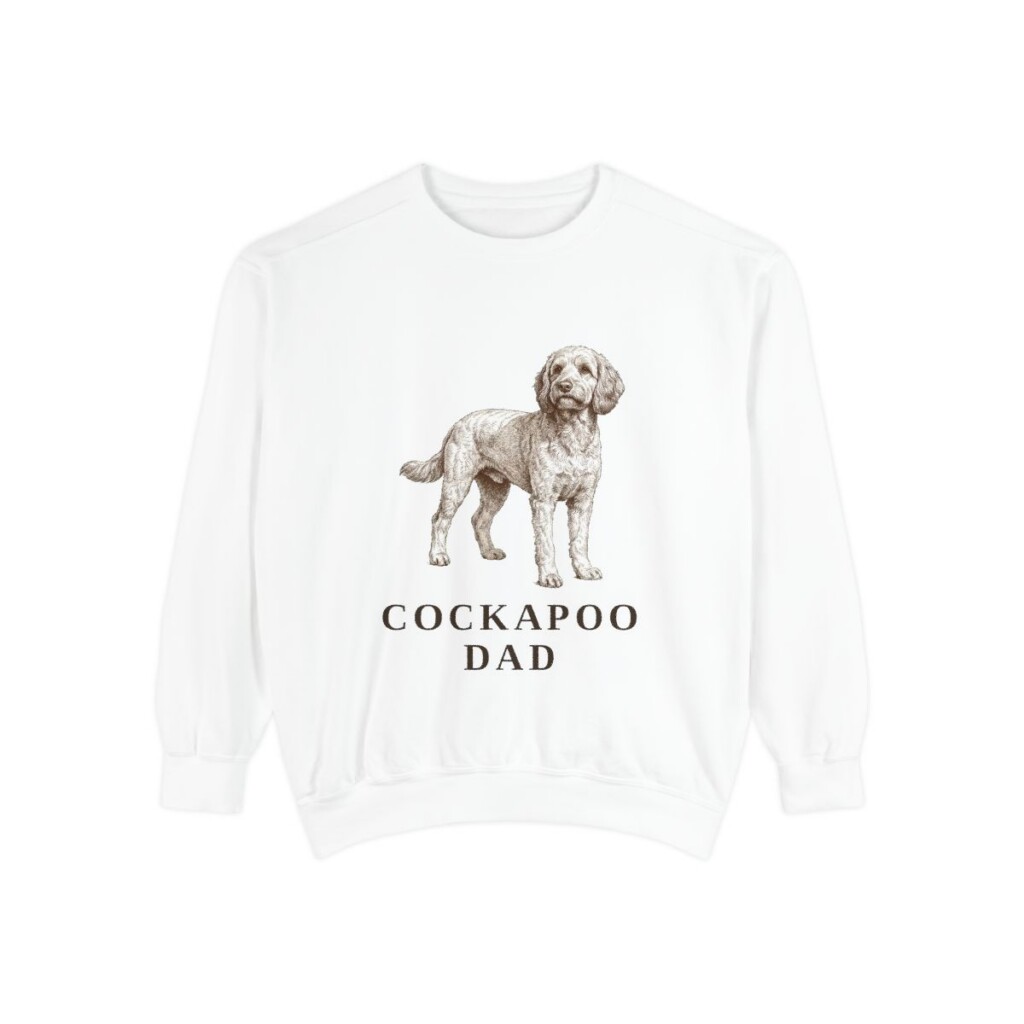 Cockapoo Dad Sweatshirt, White, front view