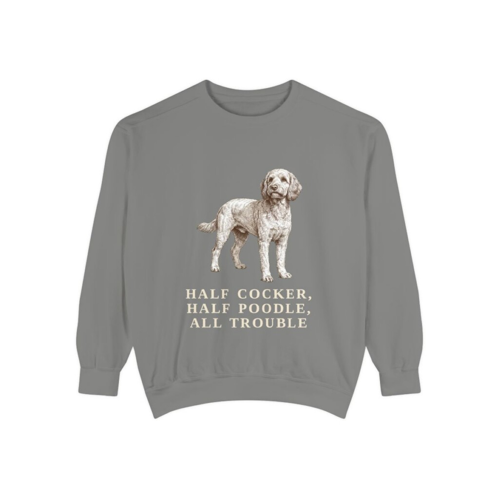 Cockapoo Humor Sweatshirt, Grey, front view